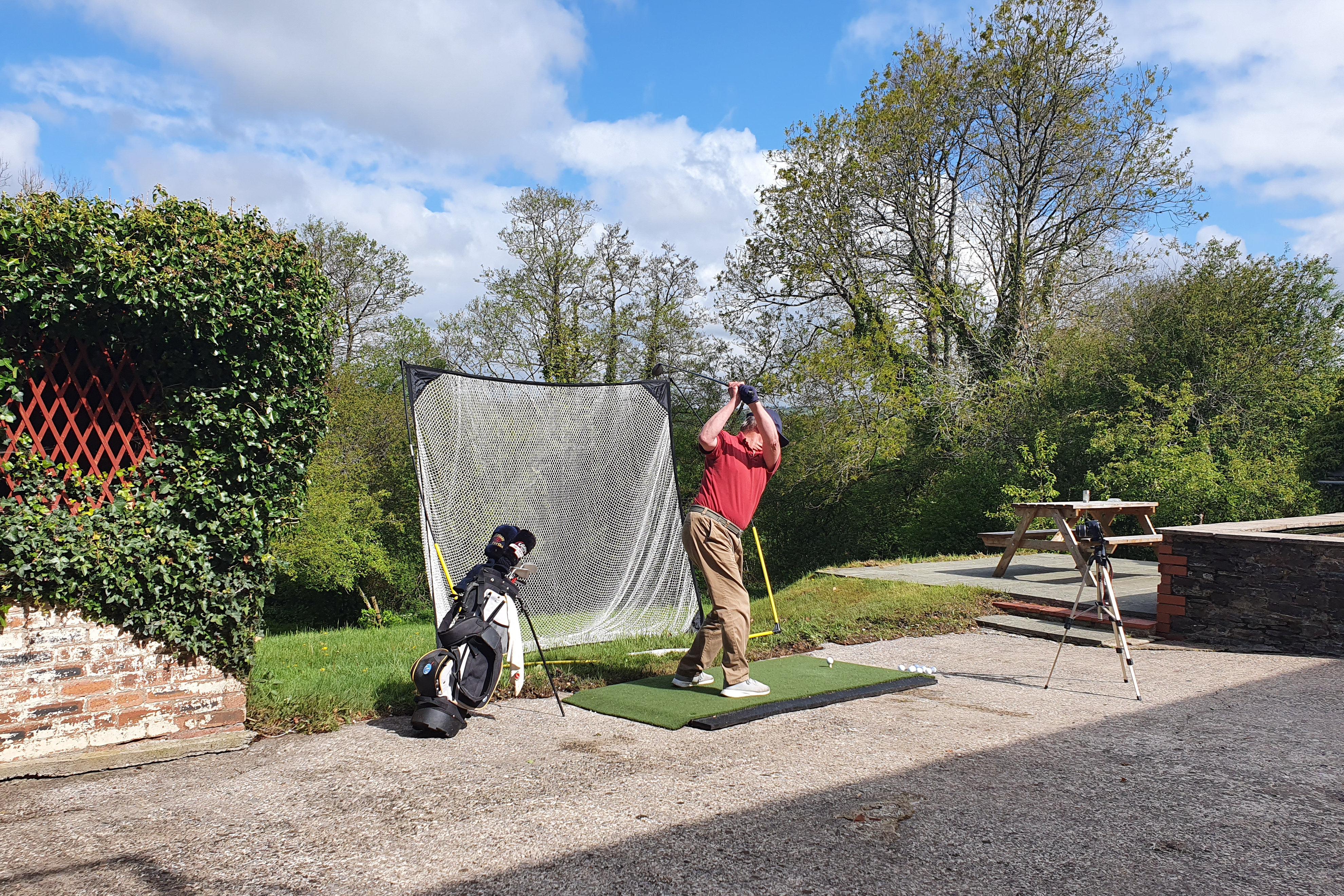 practicing your golf swing